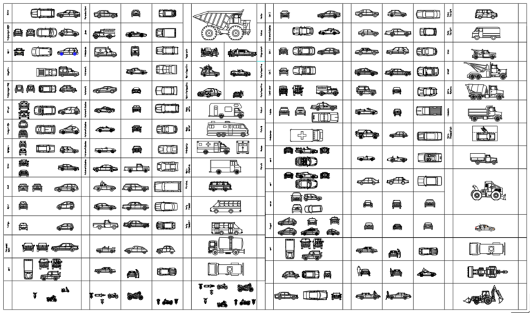 Cars (Top and Side view) - AutoCAD blocks