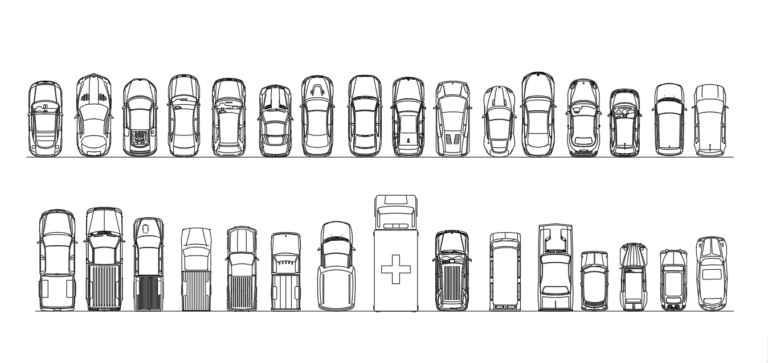 Cars (Top view) - AutoCAD blocks