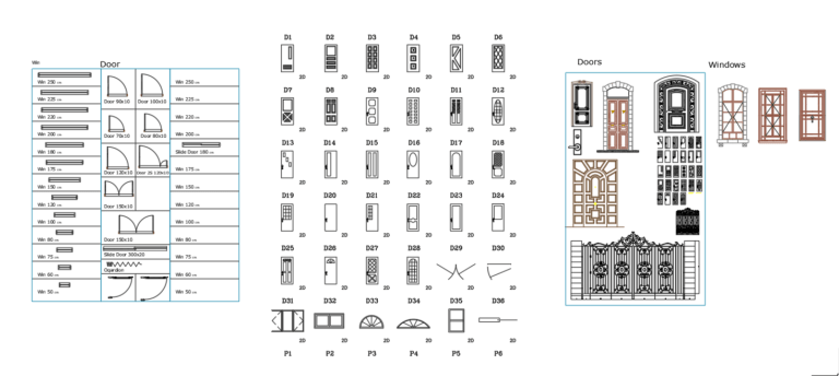 Doors and windows - AutoCAD blocks - Set 2