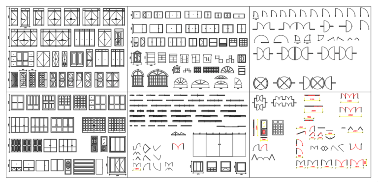 Doors and windows - AutoCAD blocks - Set 3