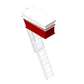 Ladder to Roof Hatch 9 Ft to 12Ft with Angle Frame for Dropped Ceiling