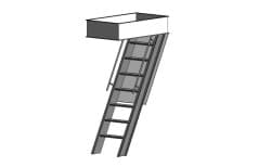 Ladder to Roof Hatch 9 Ft to 12Ft with Deep Box Frame for Dropped Ceilings