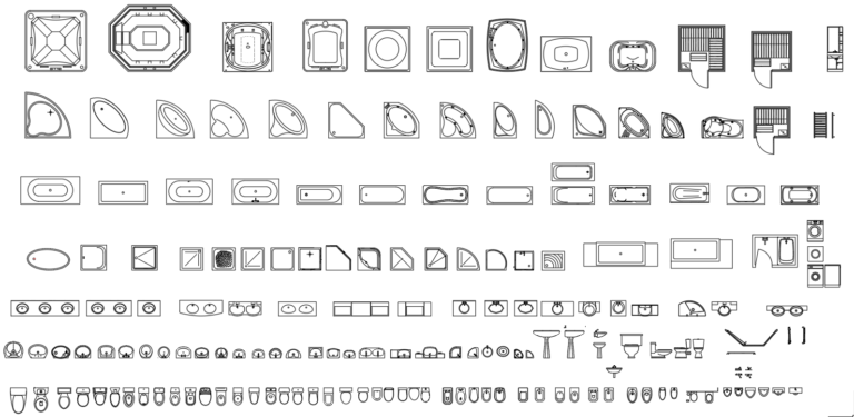 Plumbing library - ( Top view ) - AutoCAD blocks