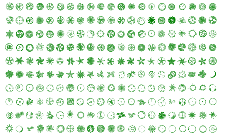 Trees ( top view ) - AutoCAD blocks - Set 2