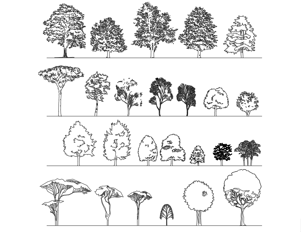 Trees - Site plan - AutoCAD blocks