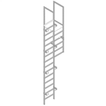 Tubular Fixed Ladder with Parapet Platform and Return Ladder